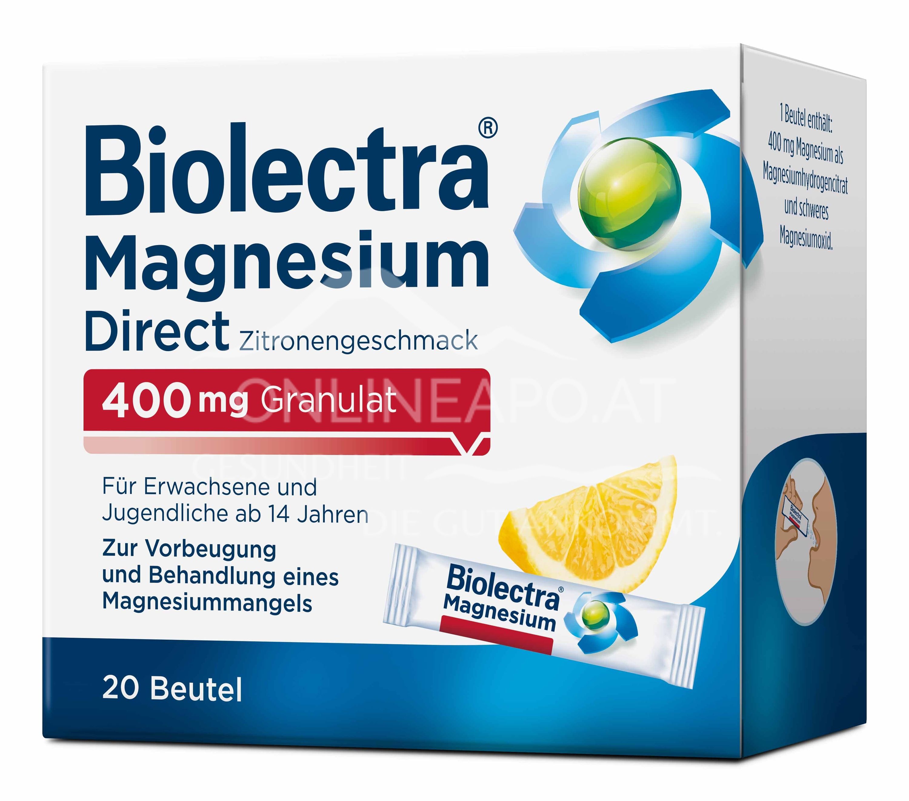 Biolectra® Magnesium Direct 400 mg granules - lemon flavour