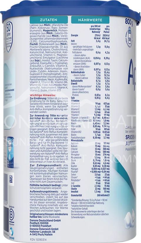 Aptamil Anti-Reflux Komplettnahrung Pulver - Von Geburt an