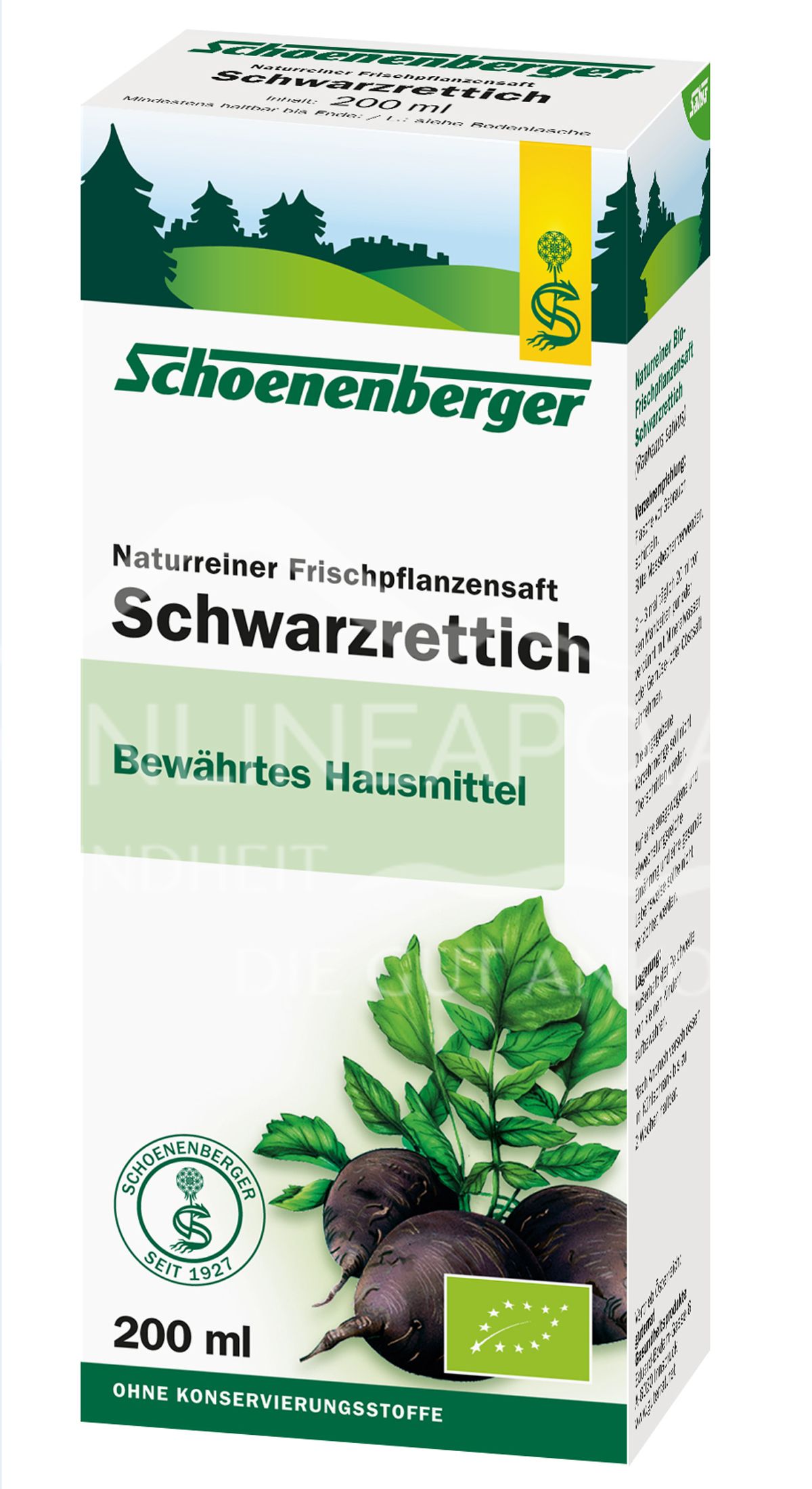 Schoenenberger Schwarzrettich Naturreiner Frischpflanzensaft (BIO)