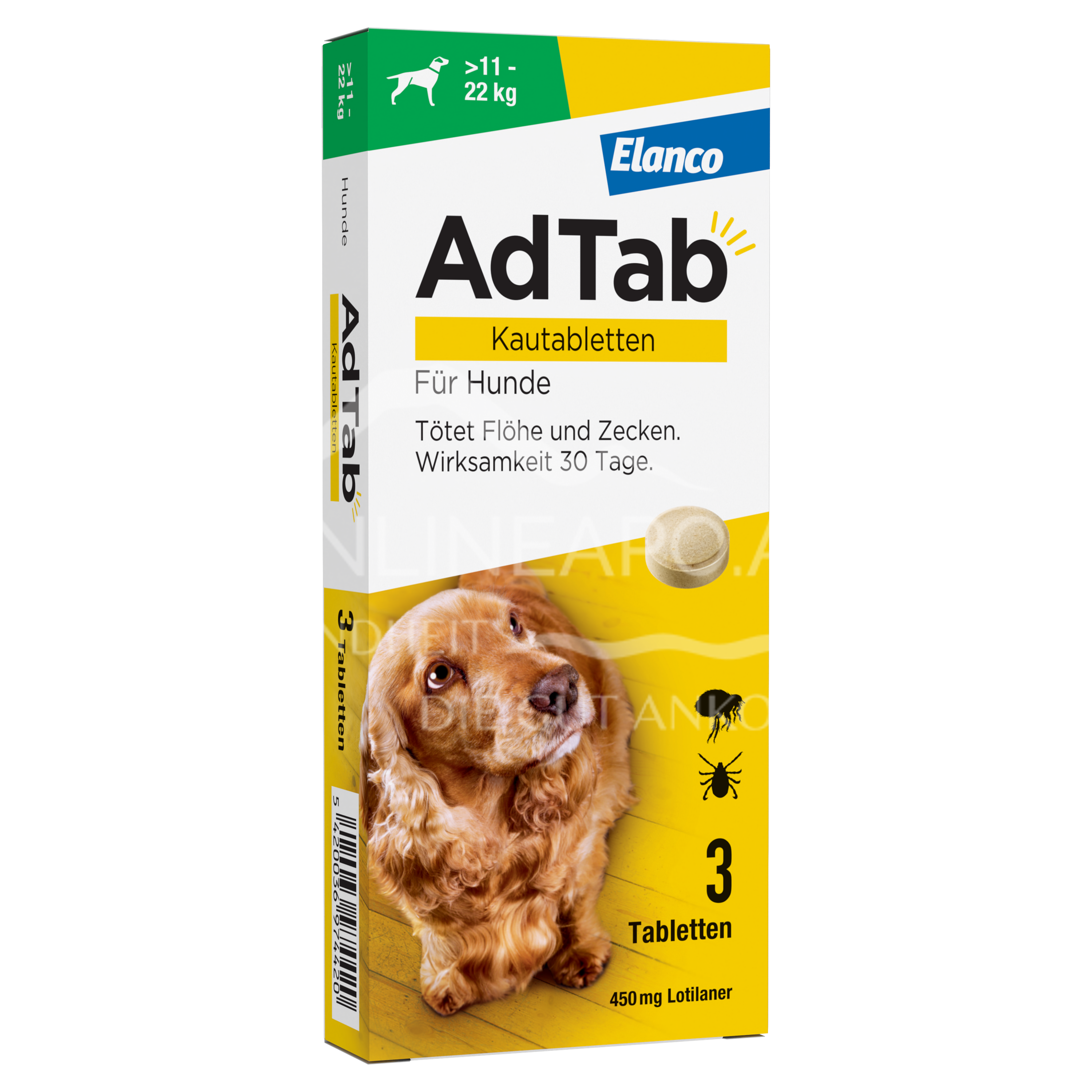 AdTab™ 450 mg Kautabletten für Hunde (> 11 – 22 kg)