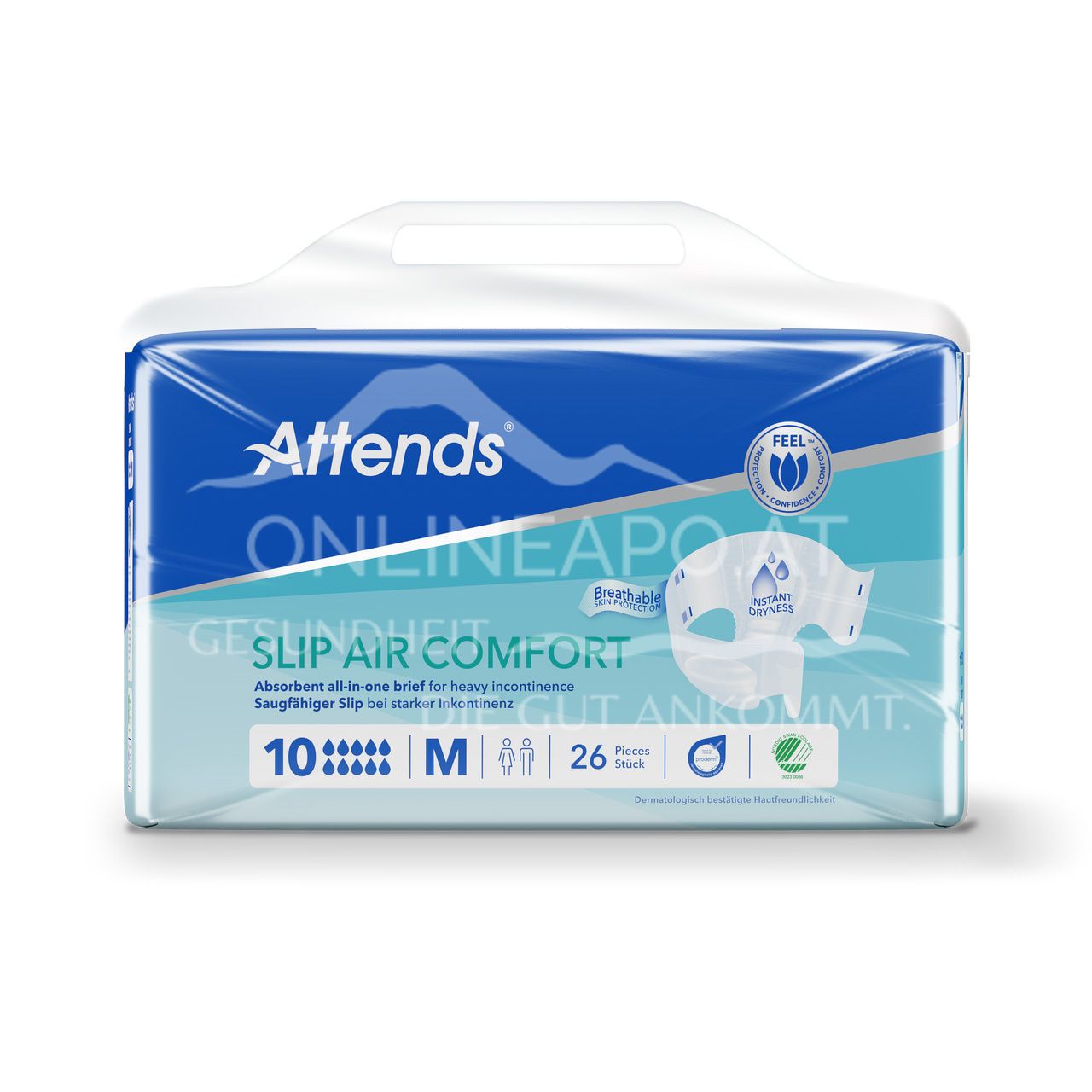 Attends Slip Air Comfort 8 M - Absorbent briefs for heavy incontinence