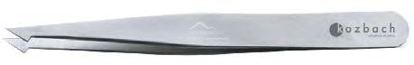 Kozbach Pharma 120R Kombi-Pinzette schräg/spitz  silbermatt, rostfrei, 10 cm