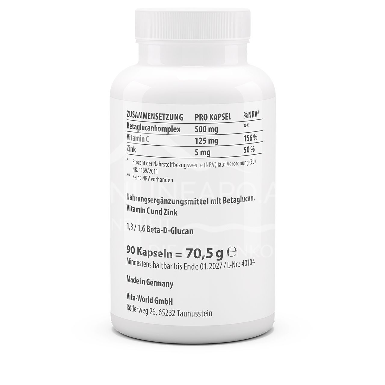 Vitaworld Betaglucan 500 mg Kapseln