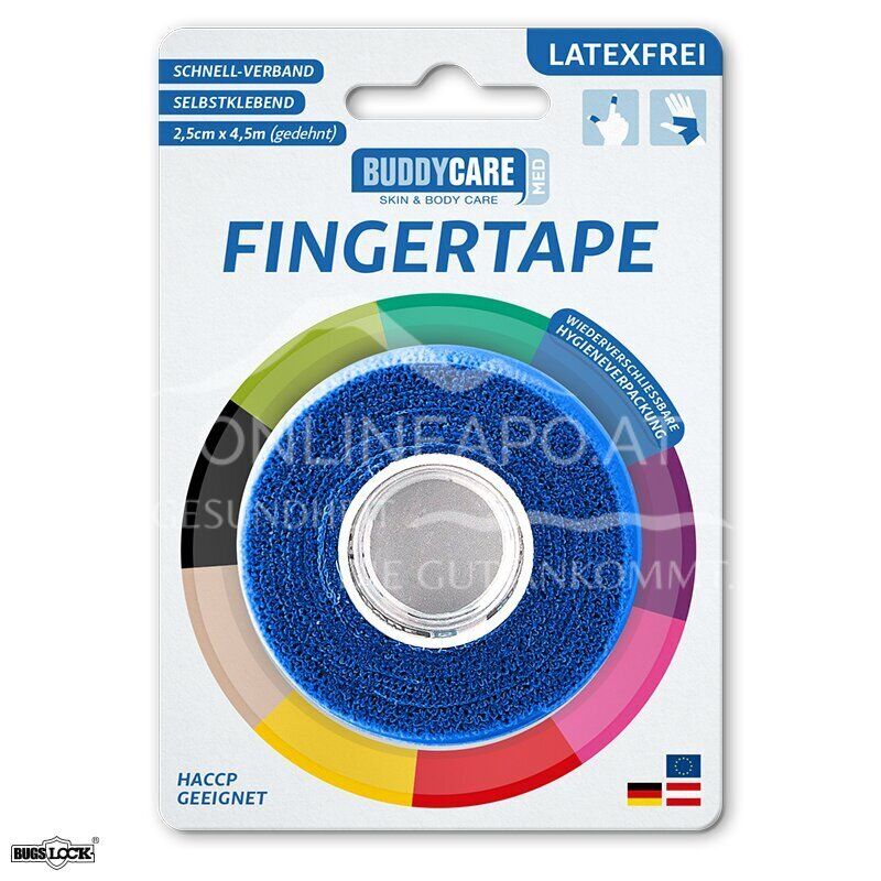 BUDDYCARE® MED Fingertape BLAU 2,5 cm x 4,5 m