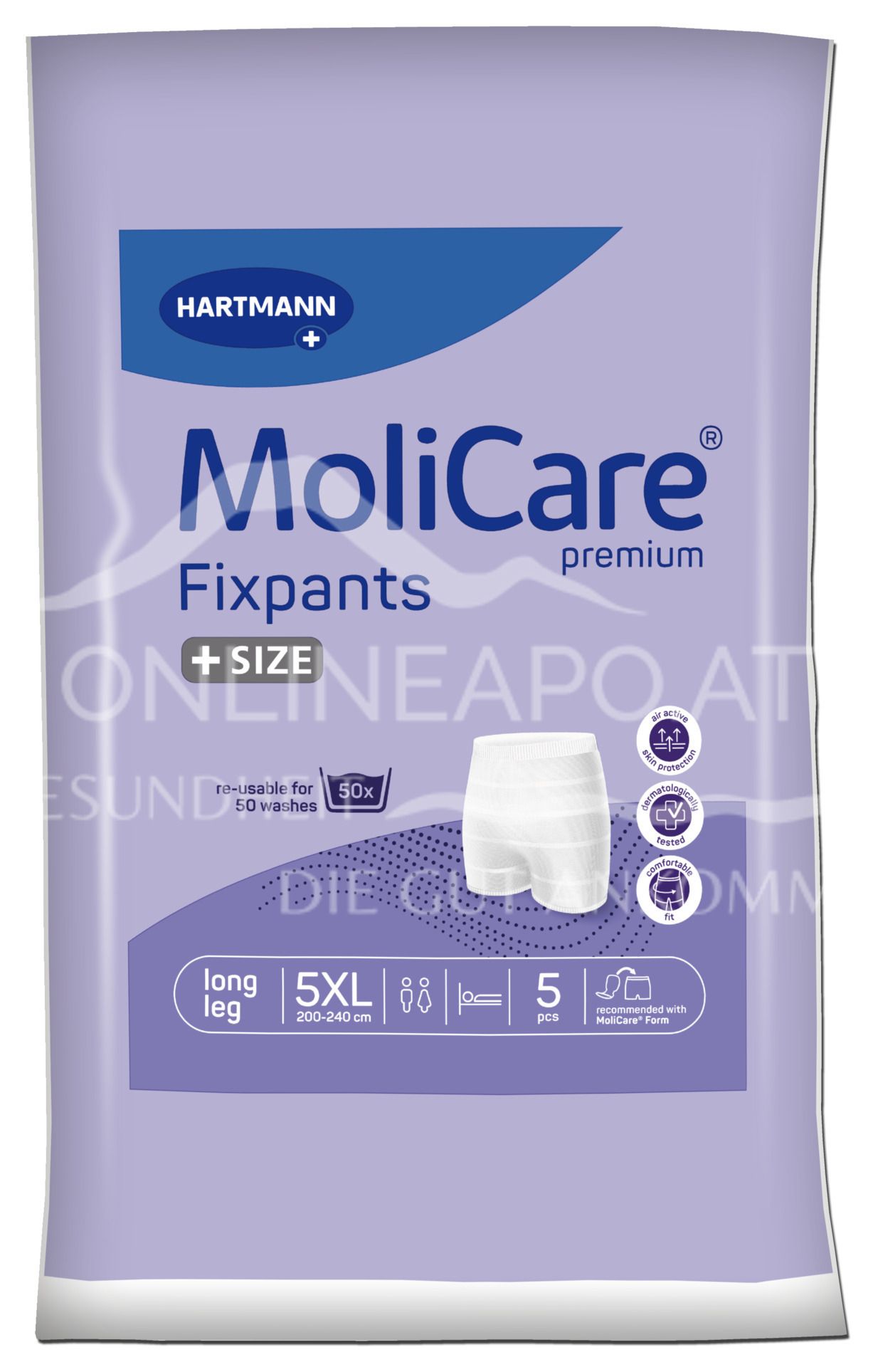 MoliCare® Premium Fixpants Long Leg - Grey fixation trousers - Size XXL