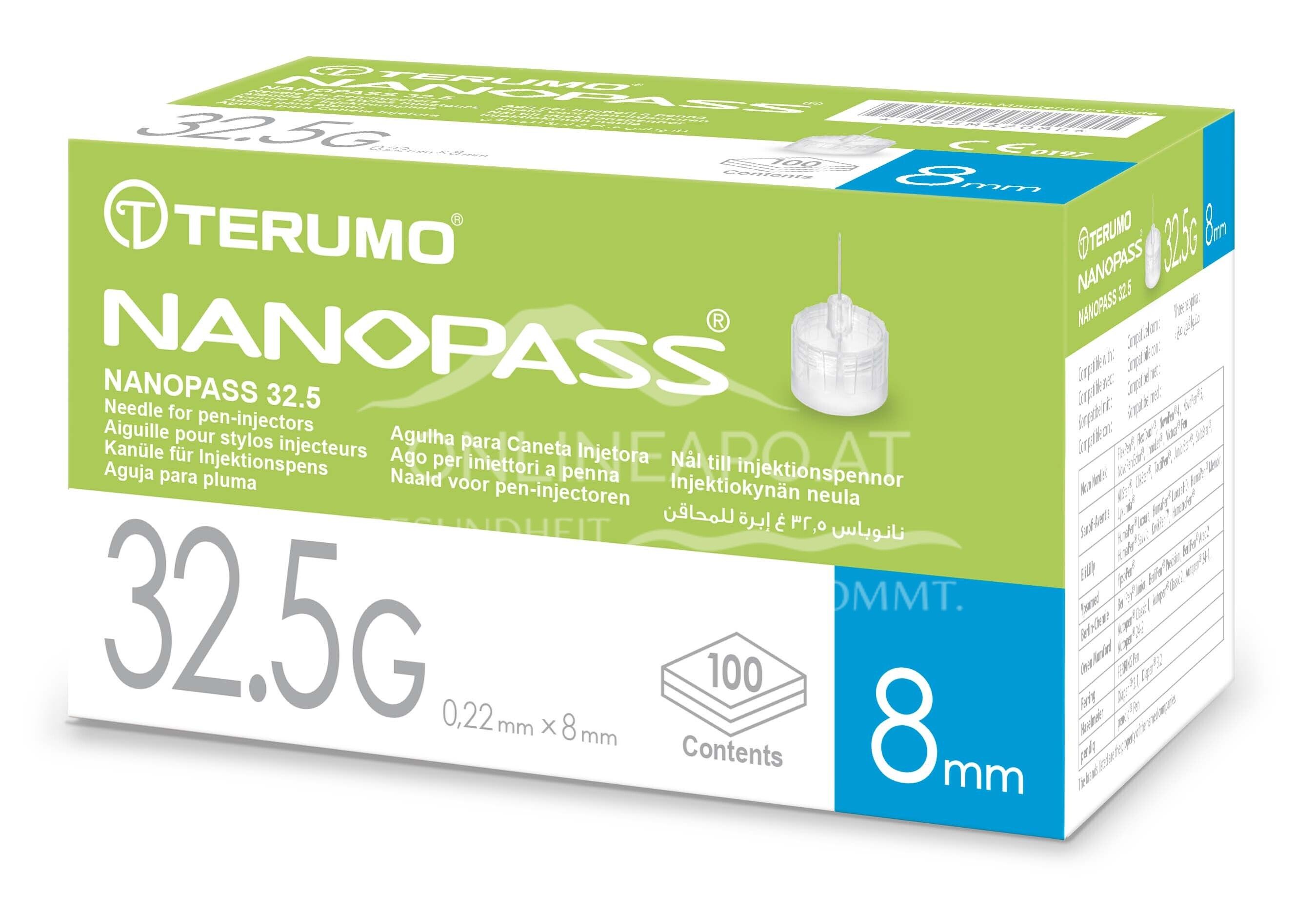 Terumo® Nanopass™ 32,5G-Nadel für Pen-Injektoren, 0,22 x 8 mm