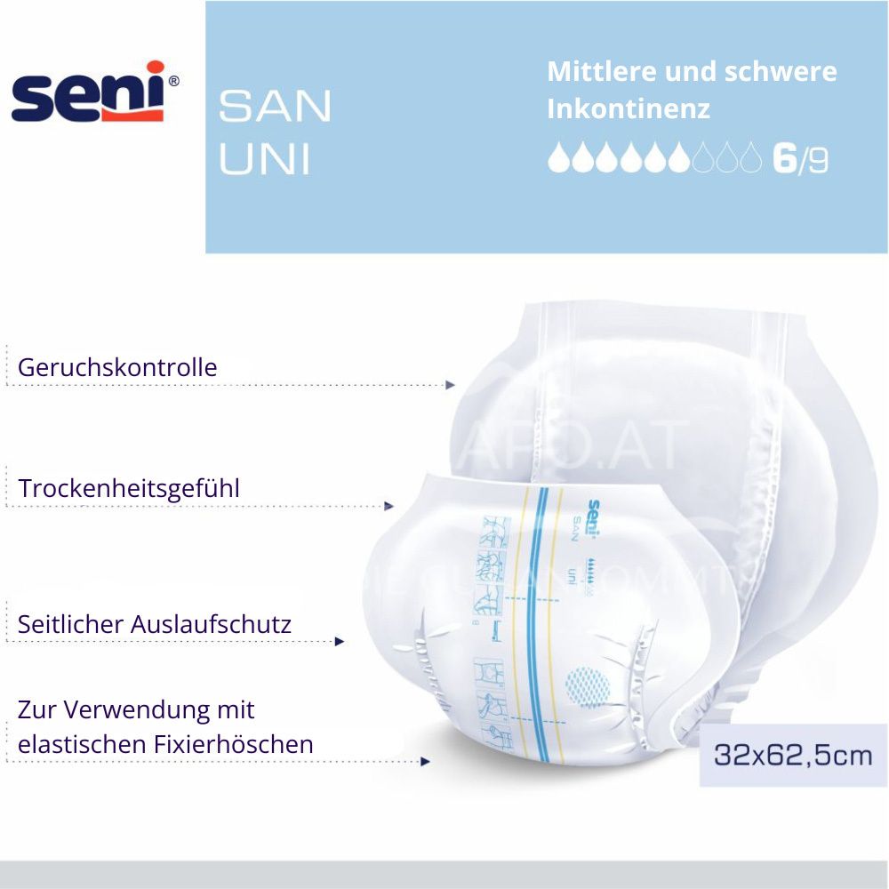 Seni® San Uni Anatomisch geformte Inkontinenz-Vorlagen
