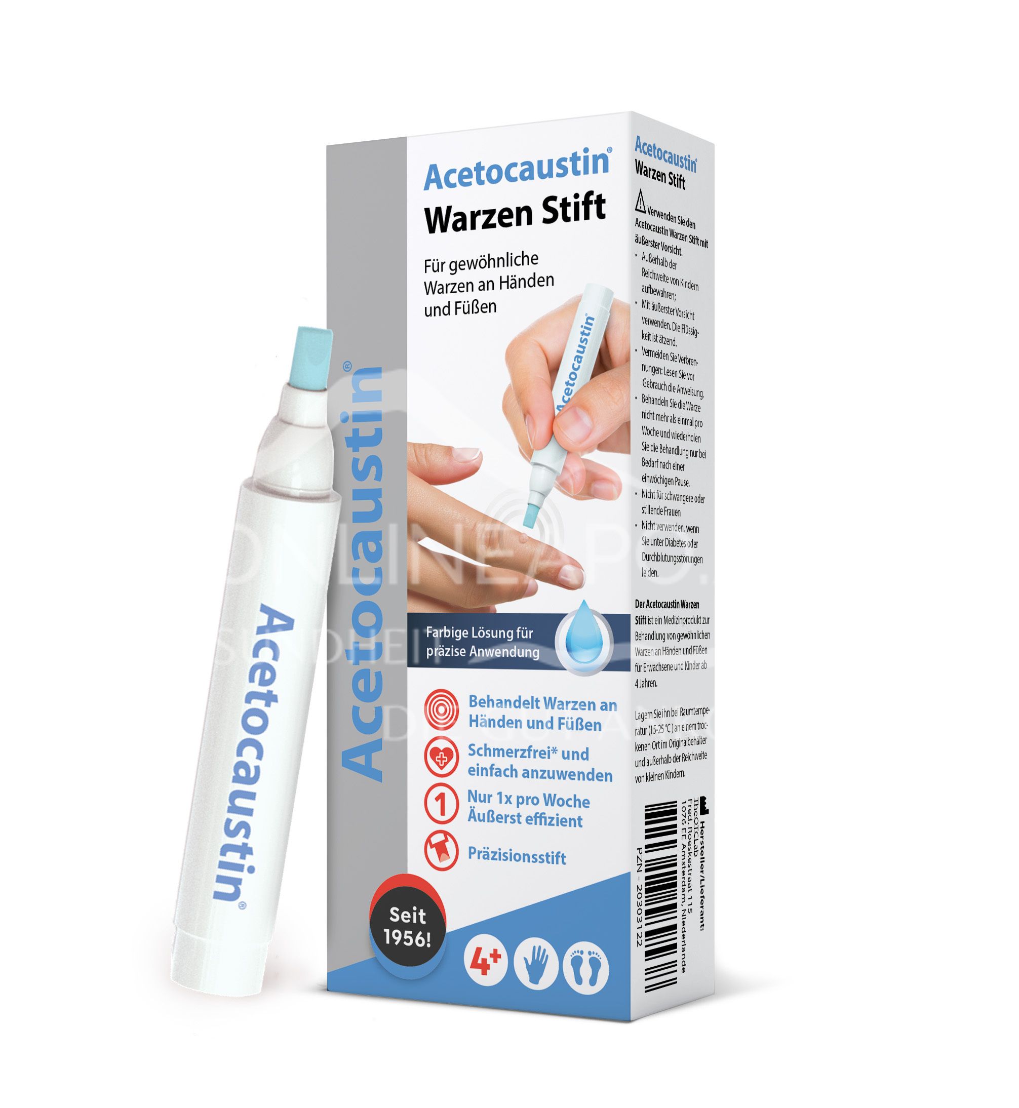 Acetocaustin® Warzen Stift für Warzen an Händen & Füßen 3 ml