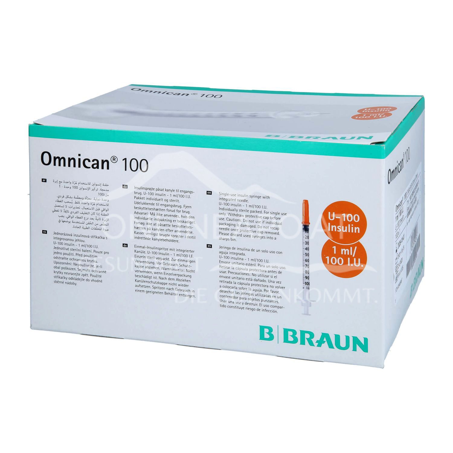 Omnican® 100 Insulin-Einmalspritzen für U100-Insulin, mit Kanüle G30 Ø 0,30 x 8 mm, 1 ml