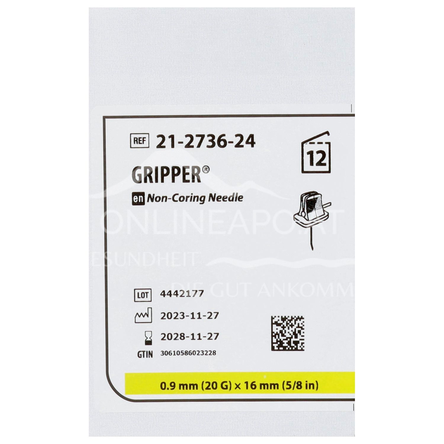 Gripper® Portnadel / Portkanüle 20G x 5/8, 0,9 x 16 mm
