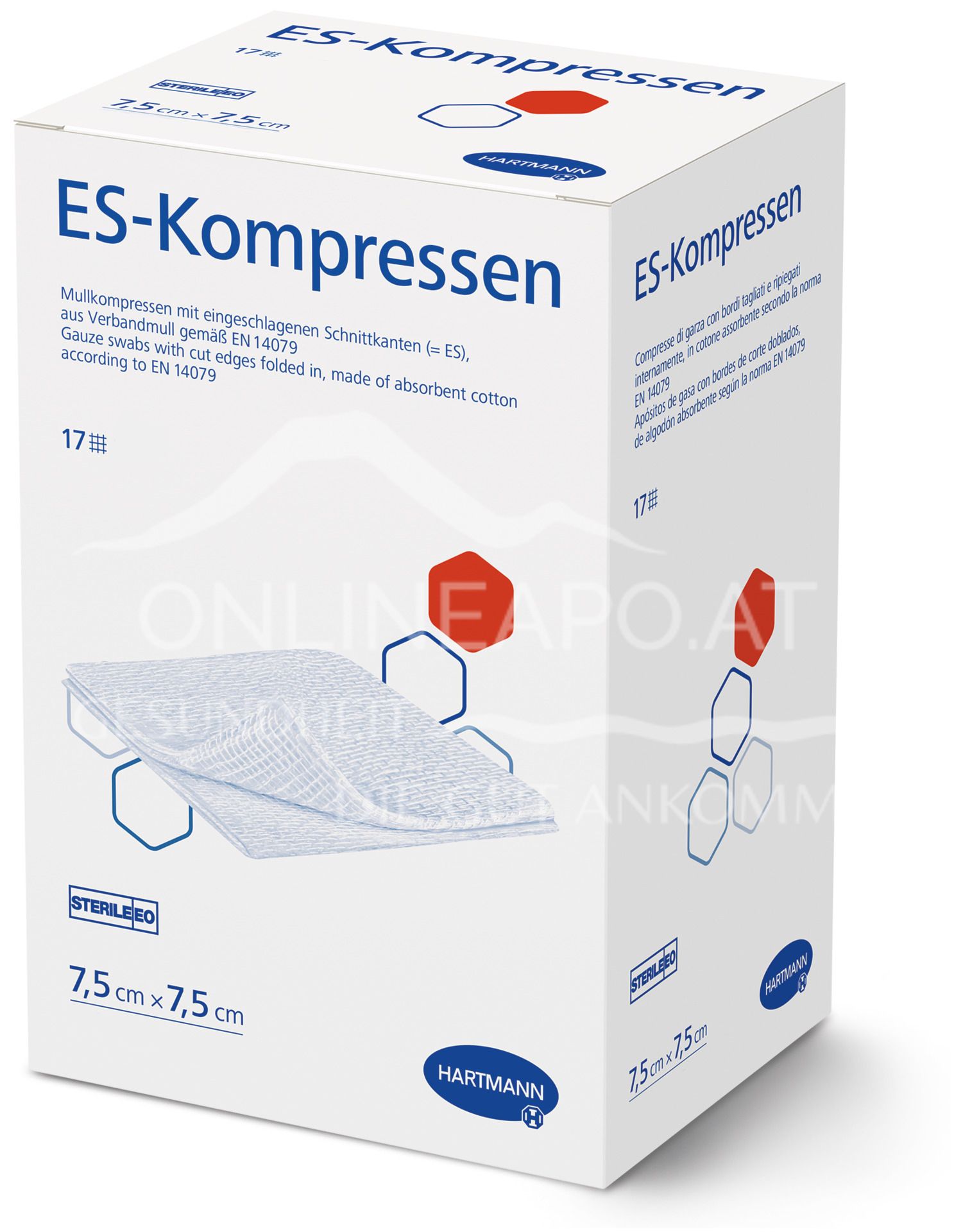ES-Kompressen 16fach, steril, 7,5 x 7,5 cm, 10 x 10 Stück