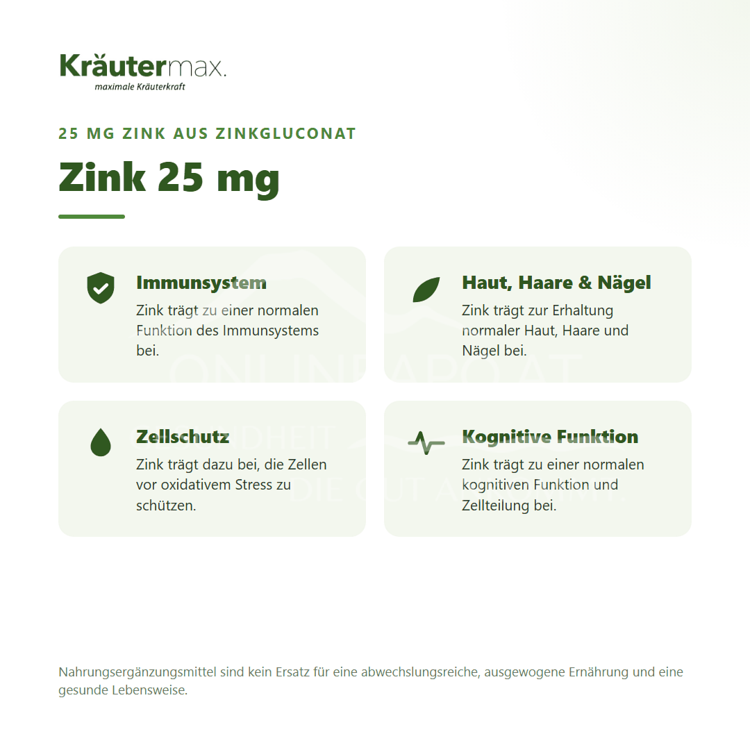 Kräutermax Zink 25 mg Kapseln