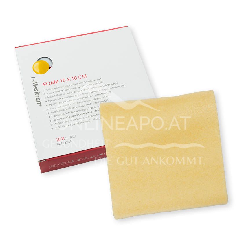 L-Mesitran® Foam nicht haftender Schaumverband mit L-Mesitran Soft Wundgel für Menschen, 10 x 10 cm