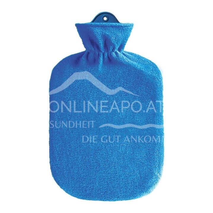 Singer hot water bottle fleece cover blue 2.0 L