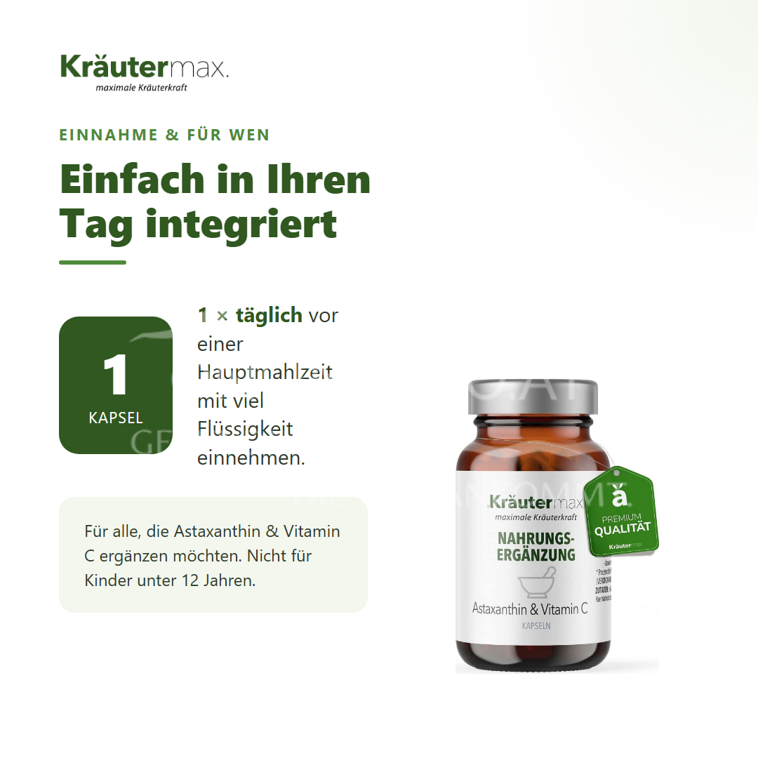 Kräutermax Astaxanthin Kapseln mit Vitamin C