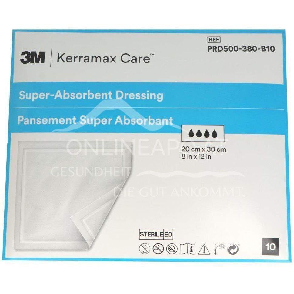 3M™ Kerramax Care™ Superabsorbent wound dressing without adhesive edge, sterile, 5 x 5 cm