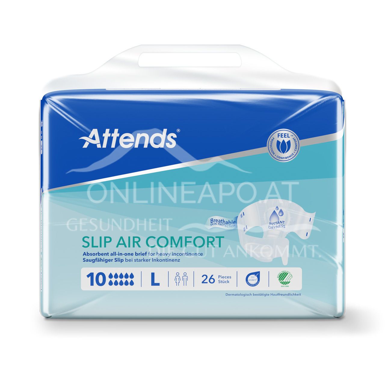 Attends Slip Air Comfort 8 M - Absorbent briefs for heavy incontinence