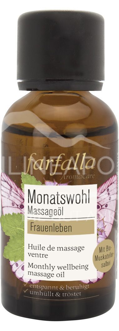 Farfalla Women's Life, Clary Sage, Monthly Wellbeing Massage Oil
