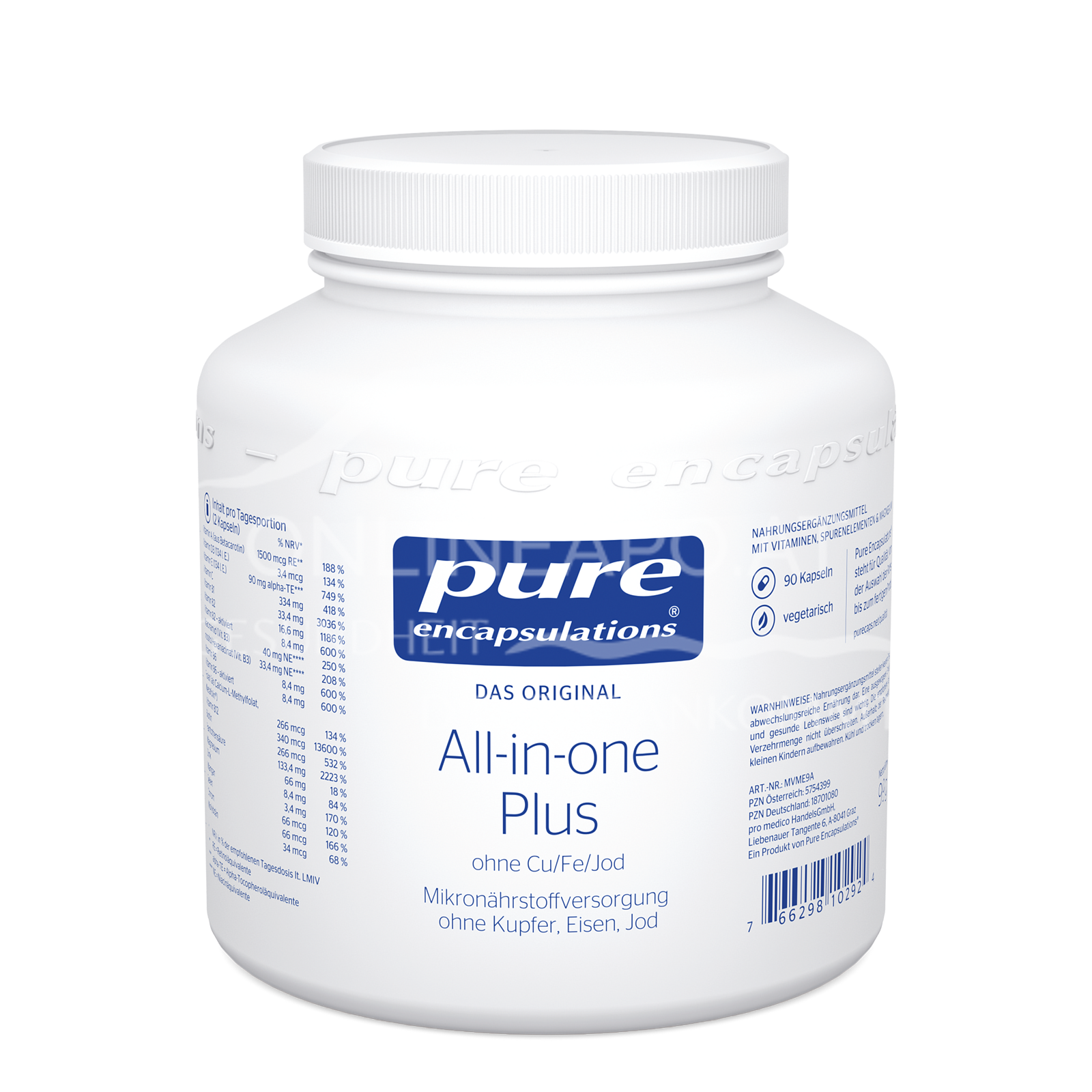 pure encapsulations® All-in-one Plus (ohne Cu/Fe/Jod) Kapseln
