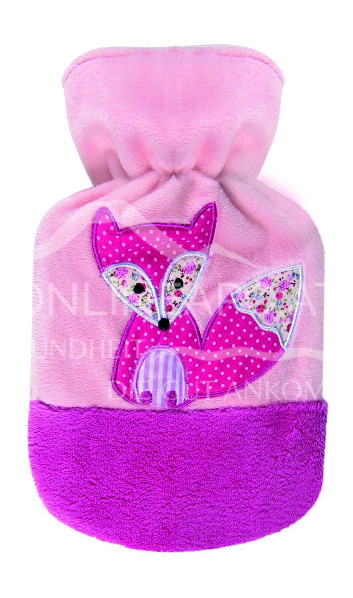 Sänger Kinder Wärmflasche mit Velourbezug "Fuchs Felix" - 0,8L