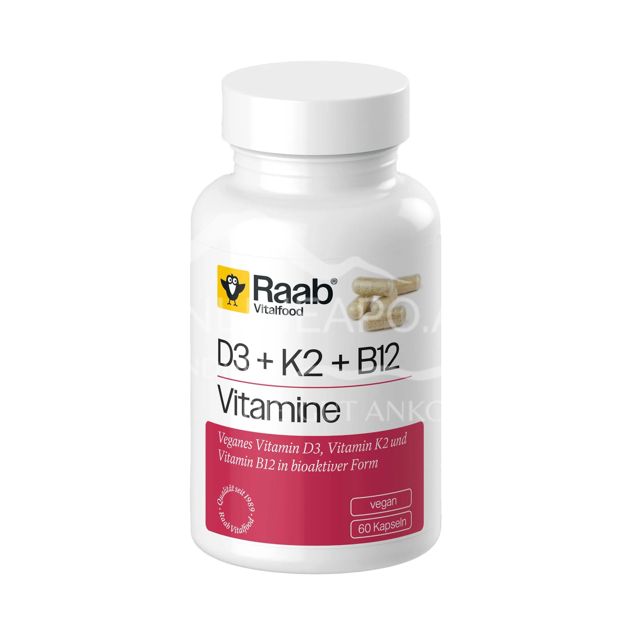 Raab® Vitalfood Vitamin D3 + K2 + B12 Kapseln