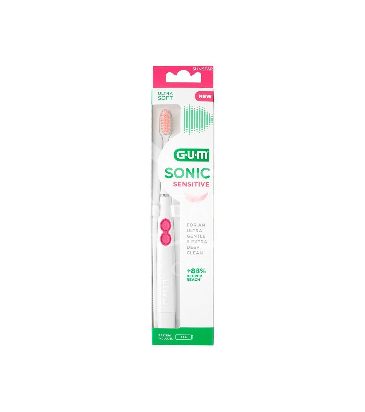 GUM® SONIC SENSITIVE sonic toothbrush ultra soft
