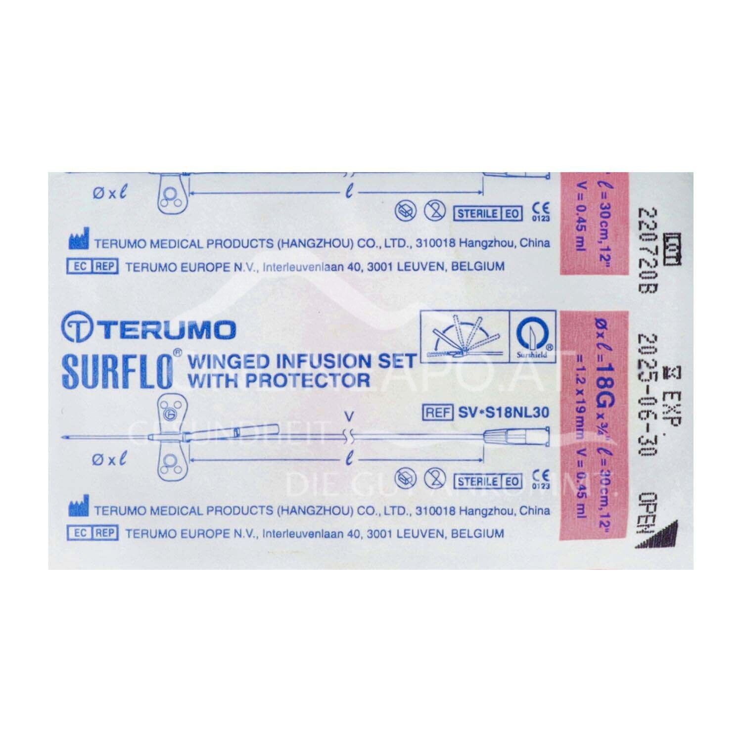 TERUMO Surshield® Surflo® Sicherheits-Perfusionsbesteck 1,2 x 19 mm, 18G