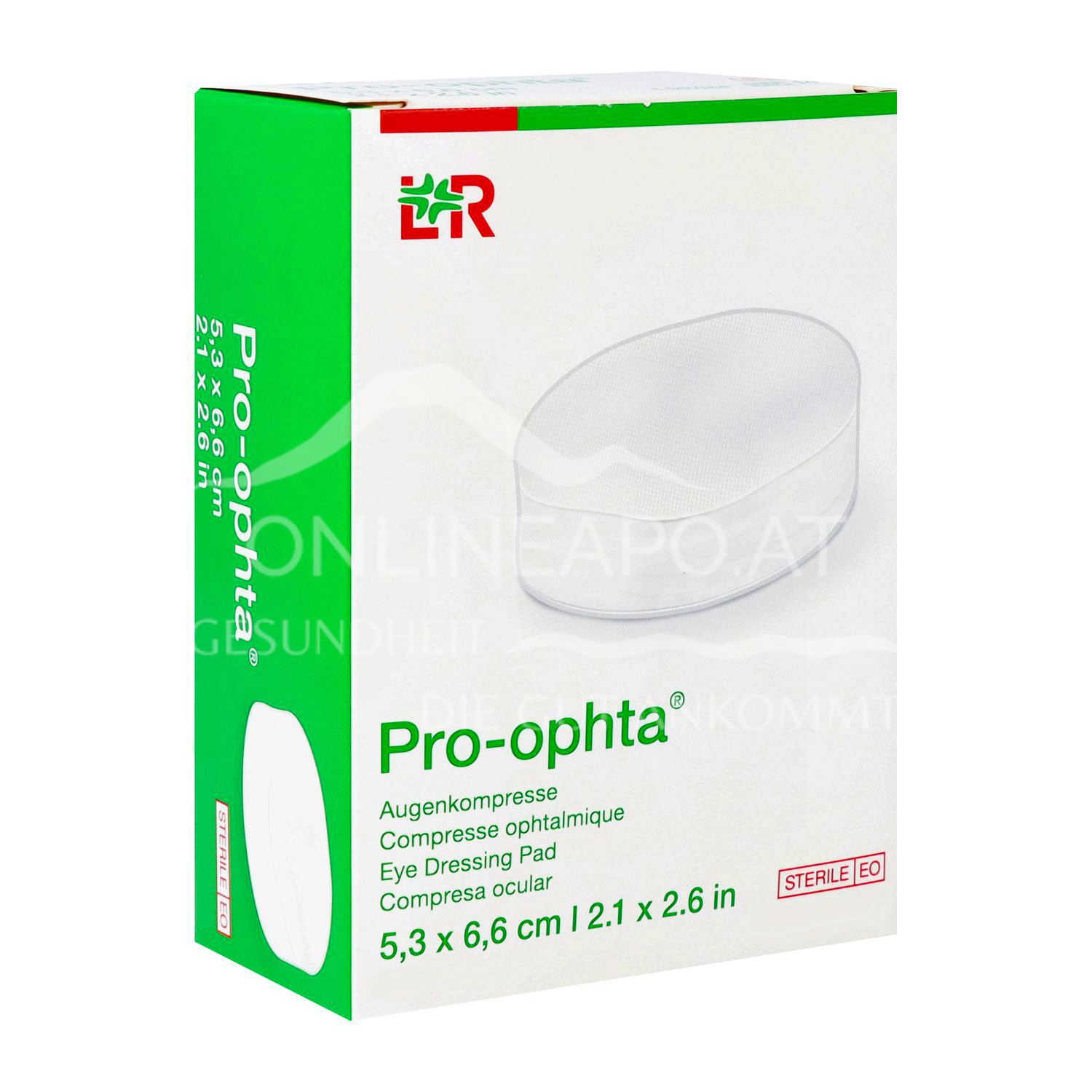 Pro-ophta® eye compresses sterile, 6.6 x 5.3 cm
