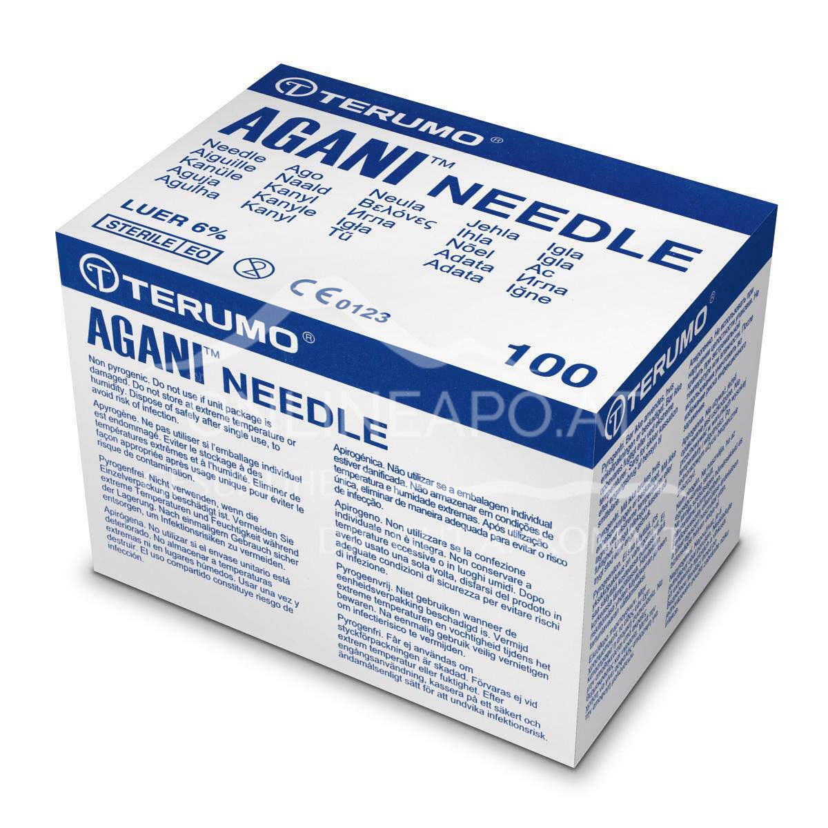 Terumo® Agani™ disposable cannula 20G x 1", Ø 0.90 x 25 mm, yellow