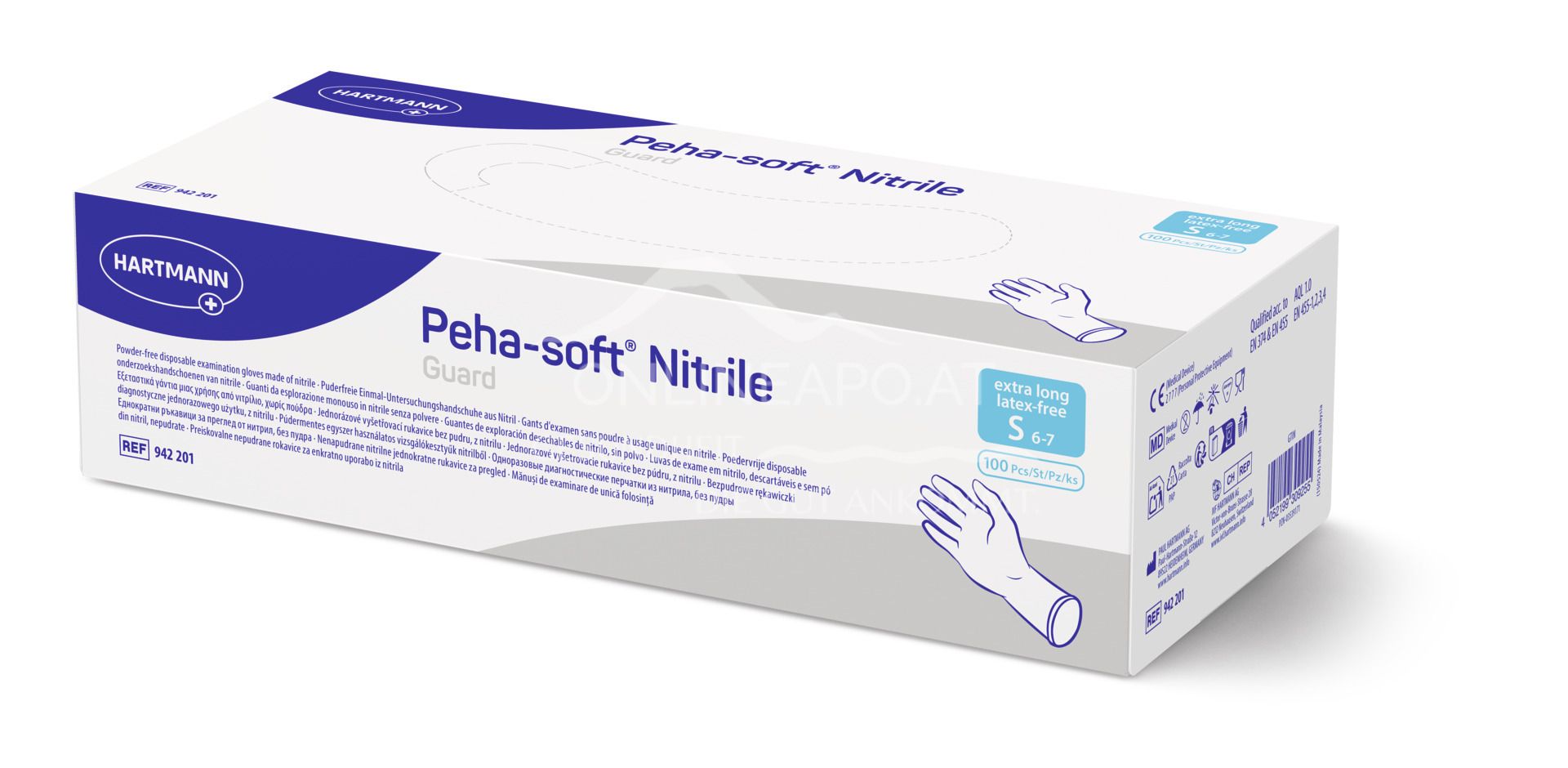 Peha-soft® nitrile guard powderfree Untersuchungs- und Schutzhandschuh - Größe S