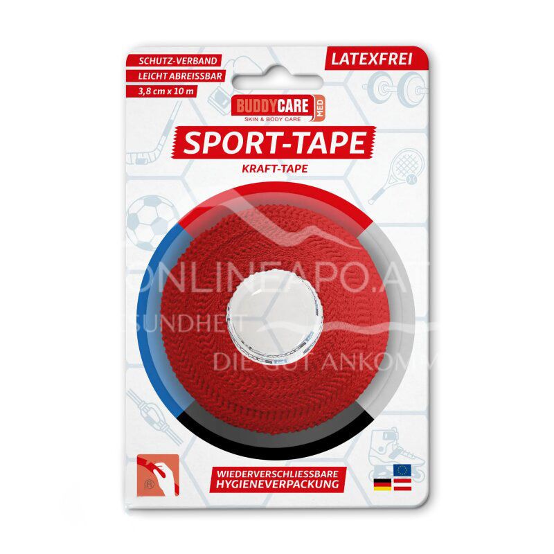 BUDDYCARE® MED Sport-Tape rot, 3,8 cm x 10m