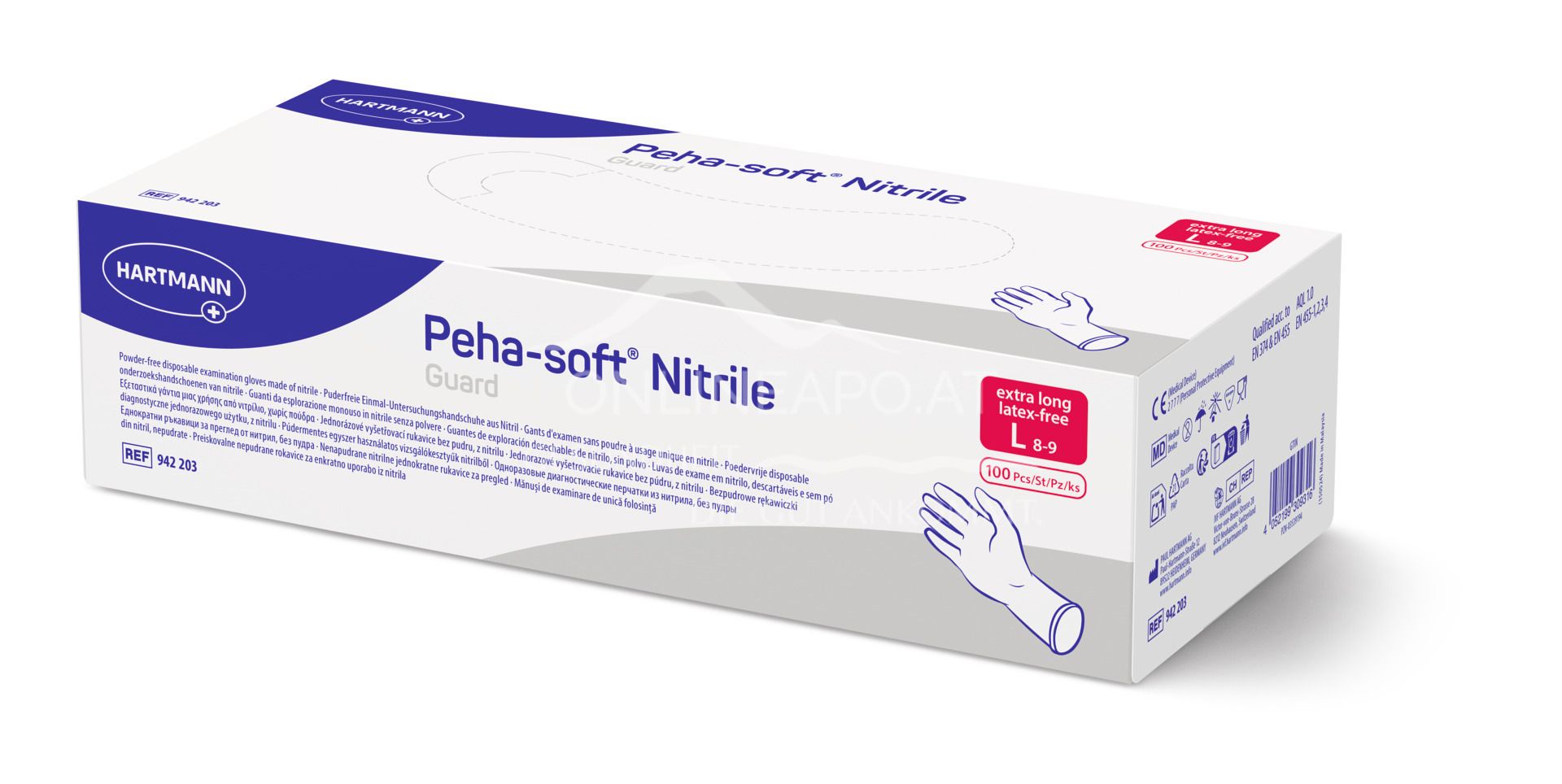 Peha-soft® nitrile guard powderfree Untersuchungs- und Schutzhandschuh - Größe L