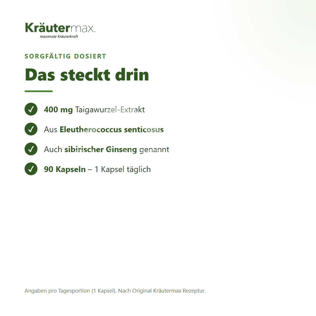 Kräutermax Taigawurzel Eleutherococcus Kapseln