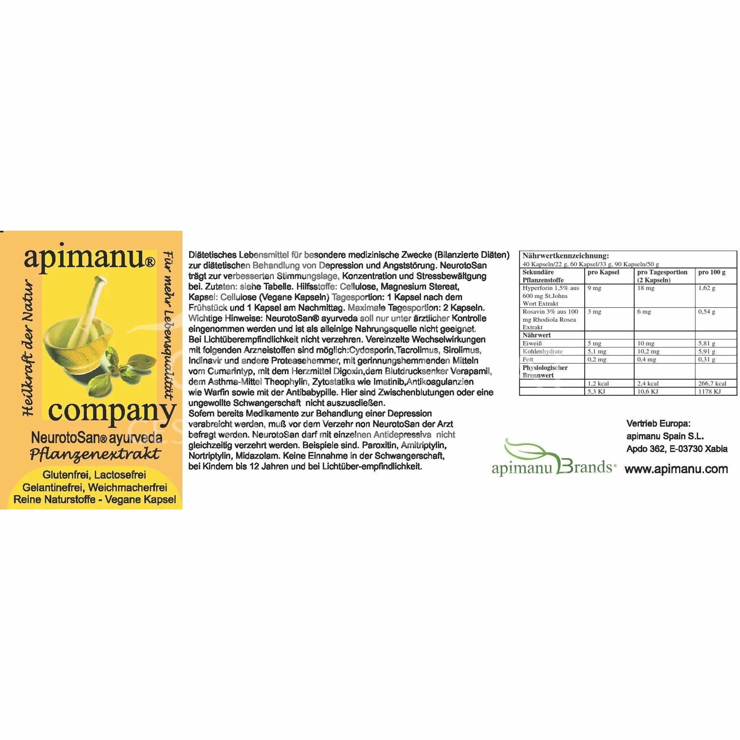 apimanu NeurotoSan® ayurveda Kapseln