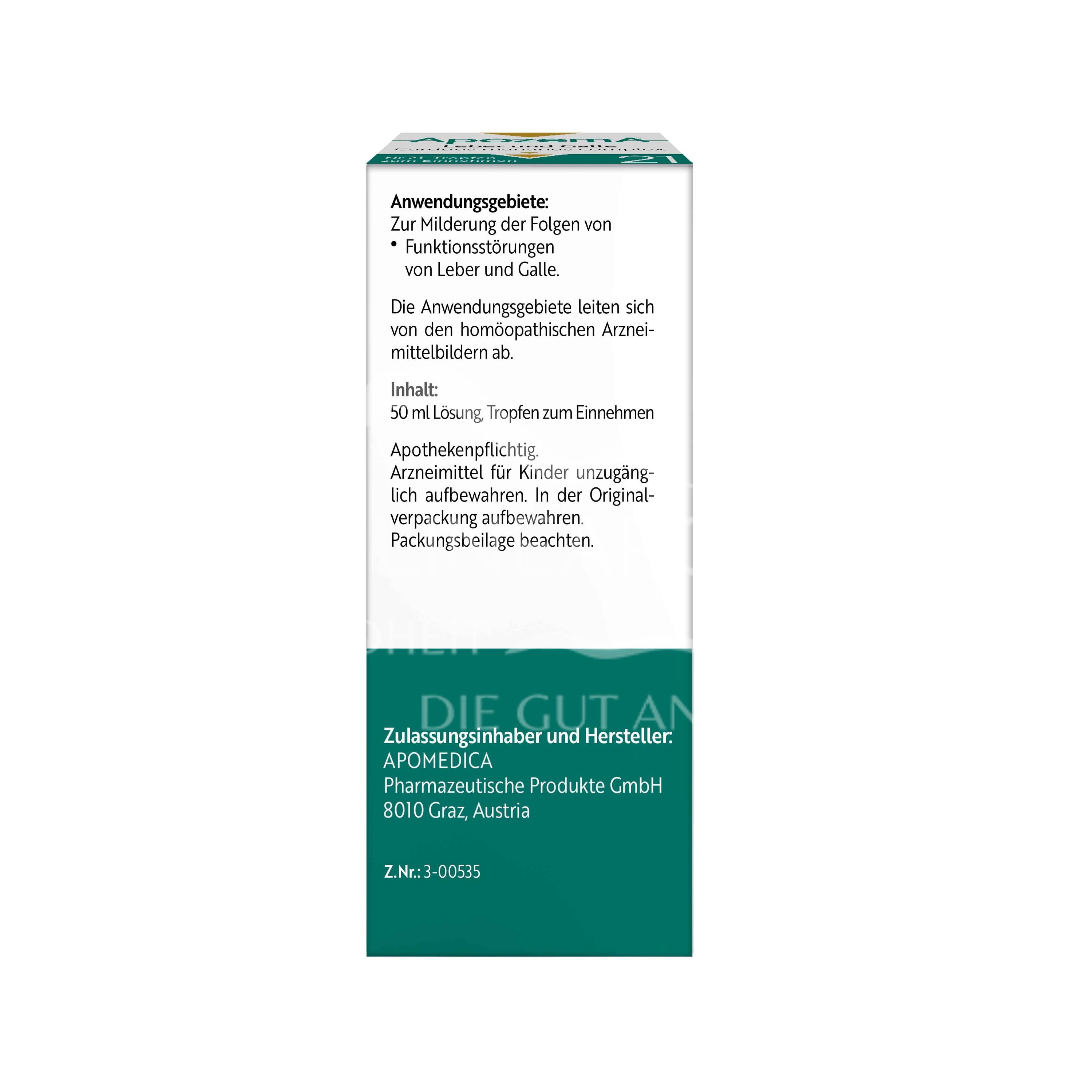Apozema® Leber und Galle Carduus marianus complex Nr. 21 Tropfen zum Einnehmen