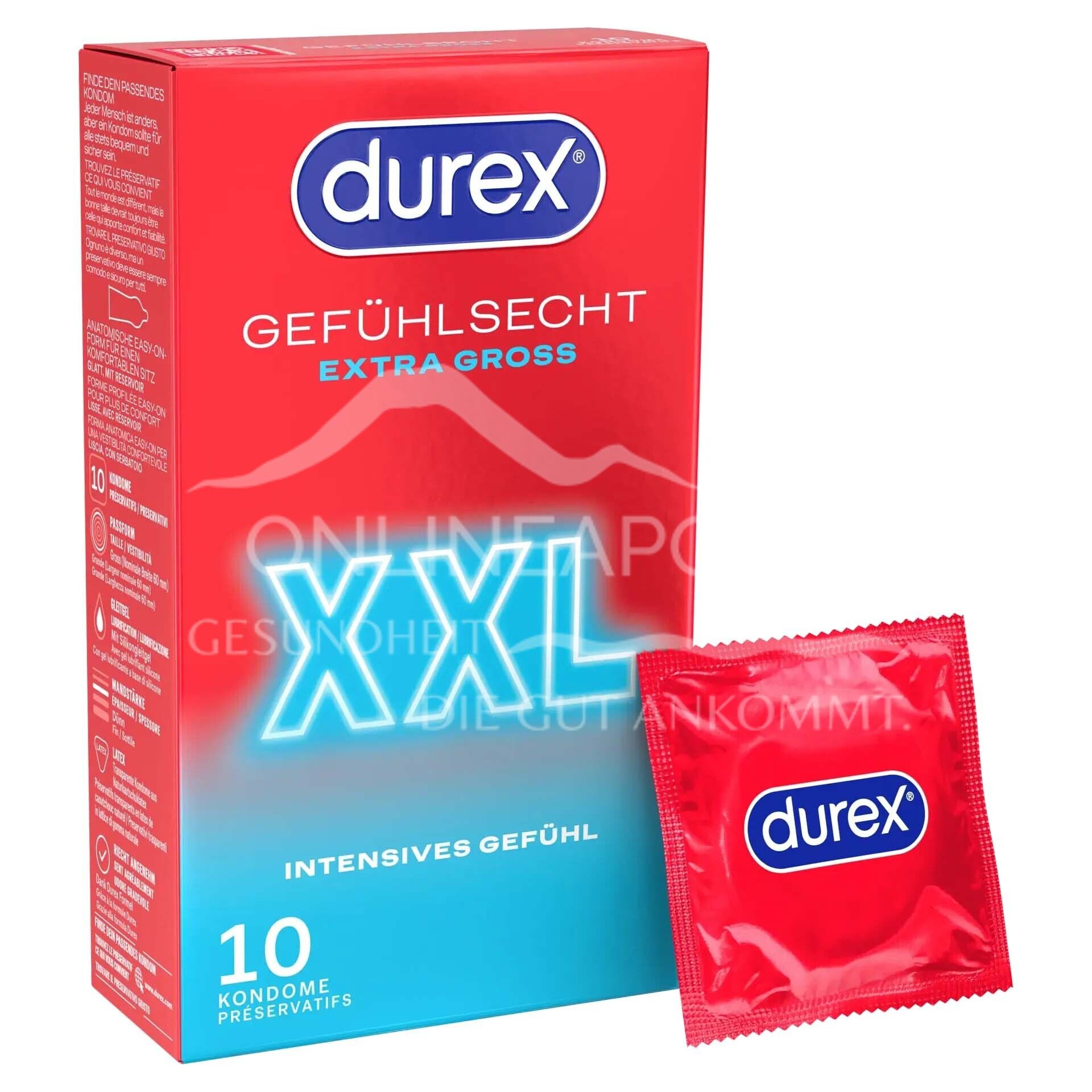 Durex Gefühlsecht Extra Gross XXL Kondome, Ø 60mm, 220mm
