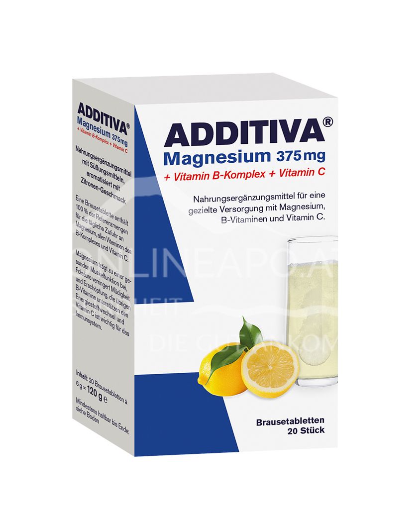 ADDITIVA® Magnesium 375 mg + Vitamin B-Komplex + Vitamin C Brausetabletten