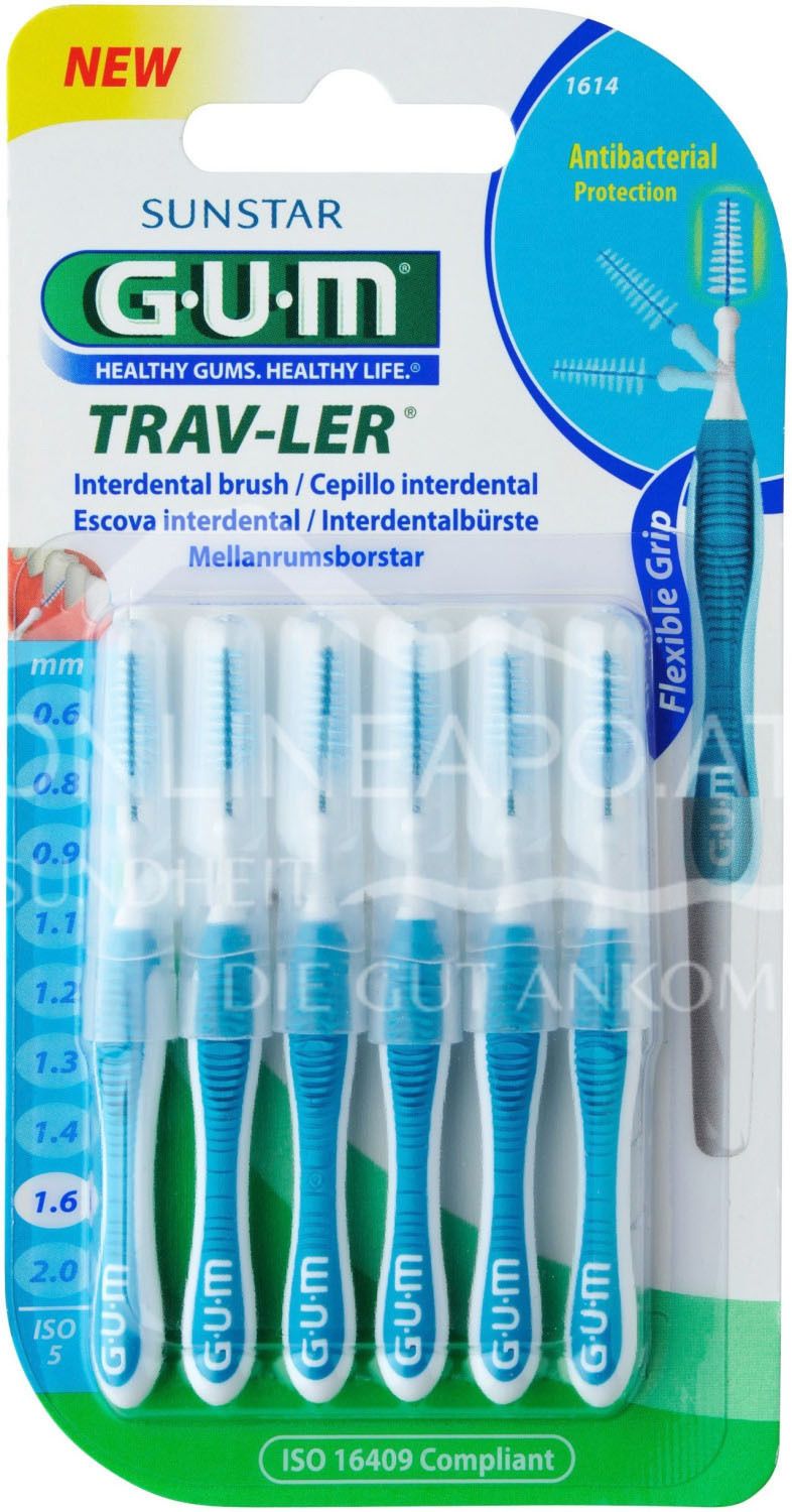 GUM® TRAV-LER® interdental brushes fir ISO 5 - Ø 1.6 mm - blue