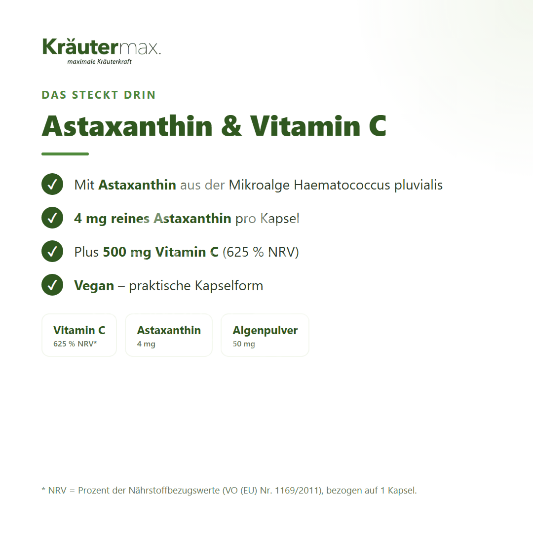 Kräutermax Astaxanthin Kapseln mit Vitamin C