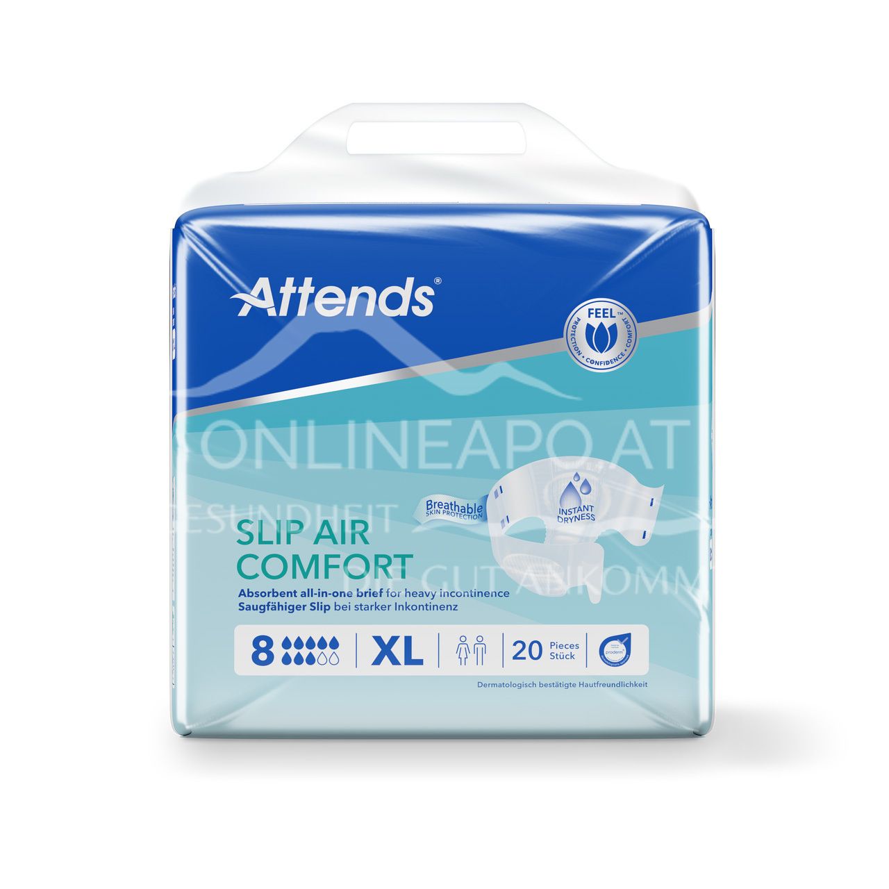 Attends Slip Air Comfort 8 M - Absorbent briefs for heavy incontinence