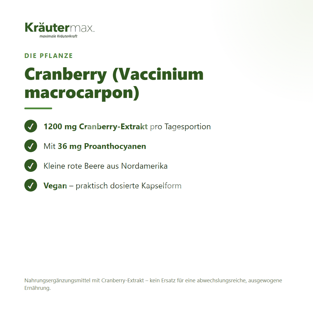 Kräutermax Cranberry Extrakt 400 mg Kapseln