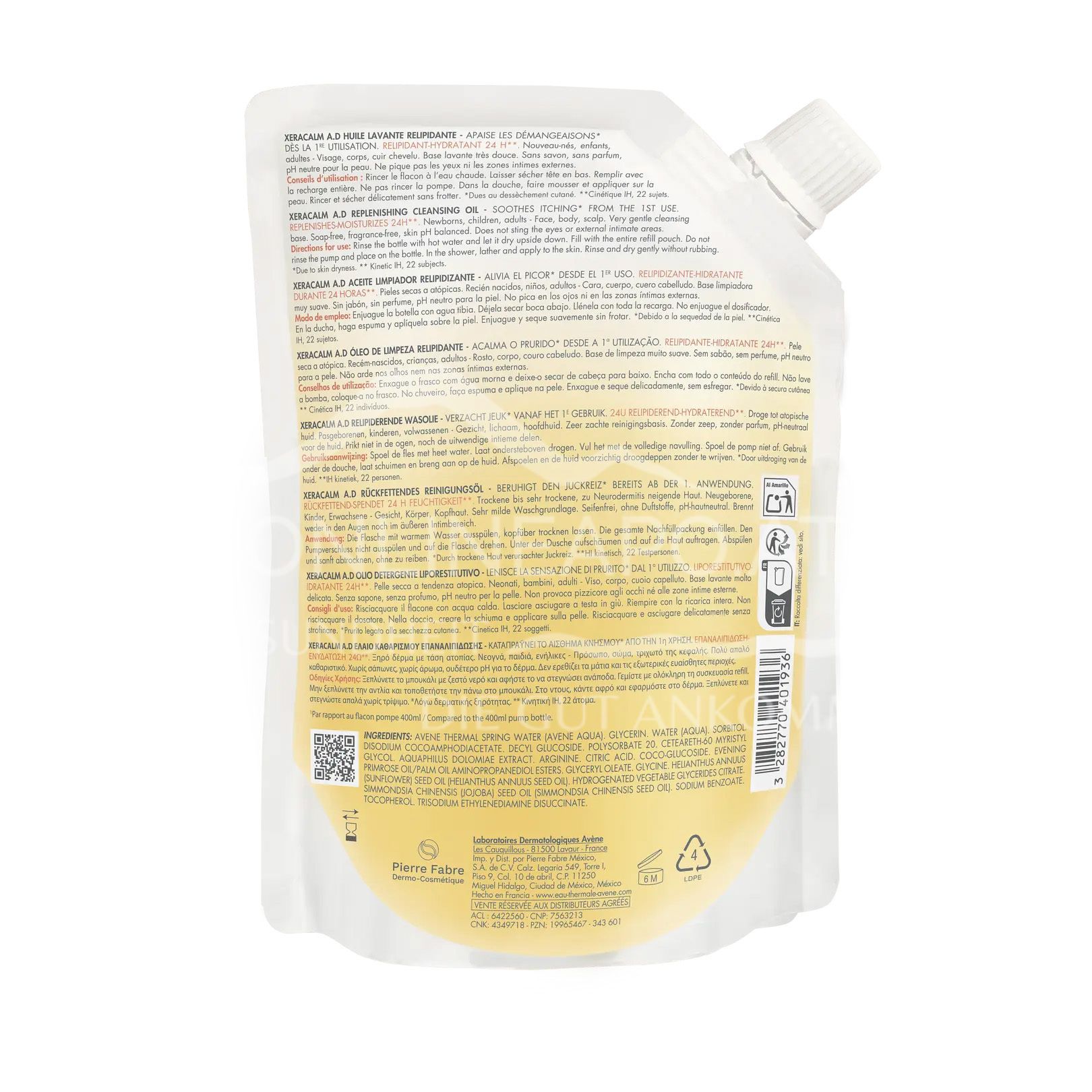 Avène XeraCalm AD Replenishing Cleansing Oil - Refill sachet