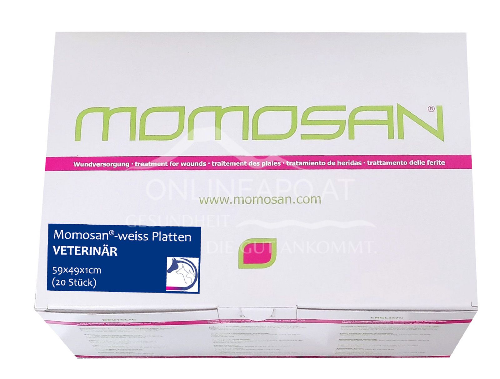 MOMOSAN® White Wound Dressing Plates VETERINARY, non-sterile, 59 x 49 x 1 cm