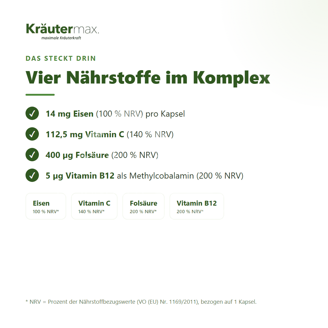 Kräutermax Haemopoiesis Iron with Vitamin C Capsules
