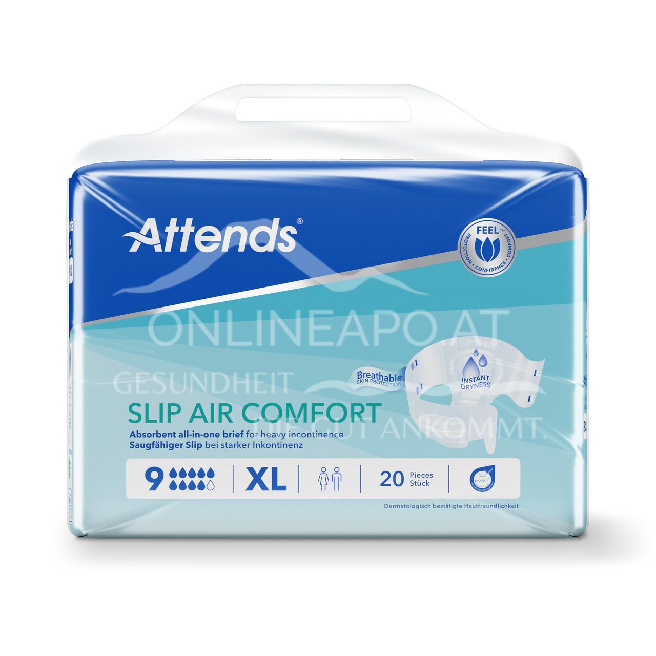 Attends Slip Air Comfort 8 M - Absorbent briefs for heavy incontinence