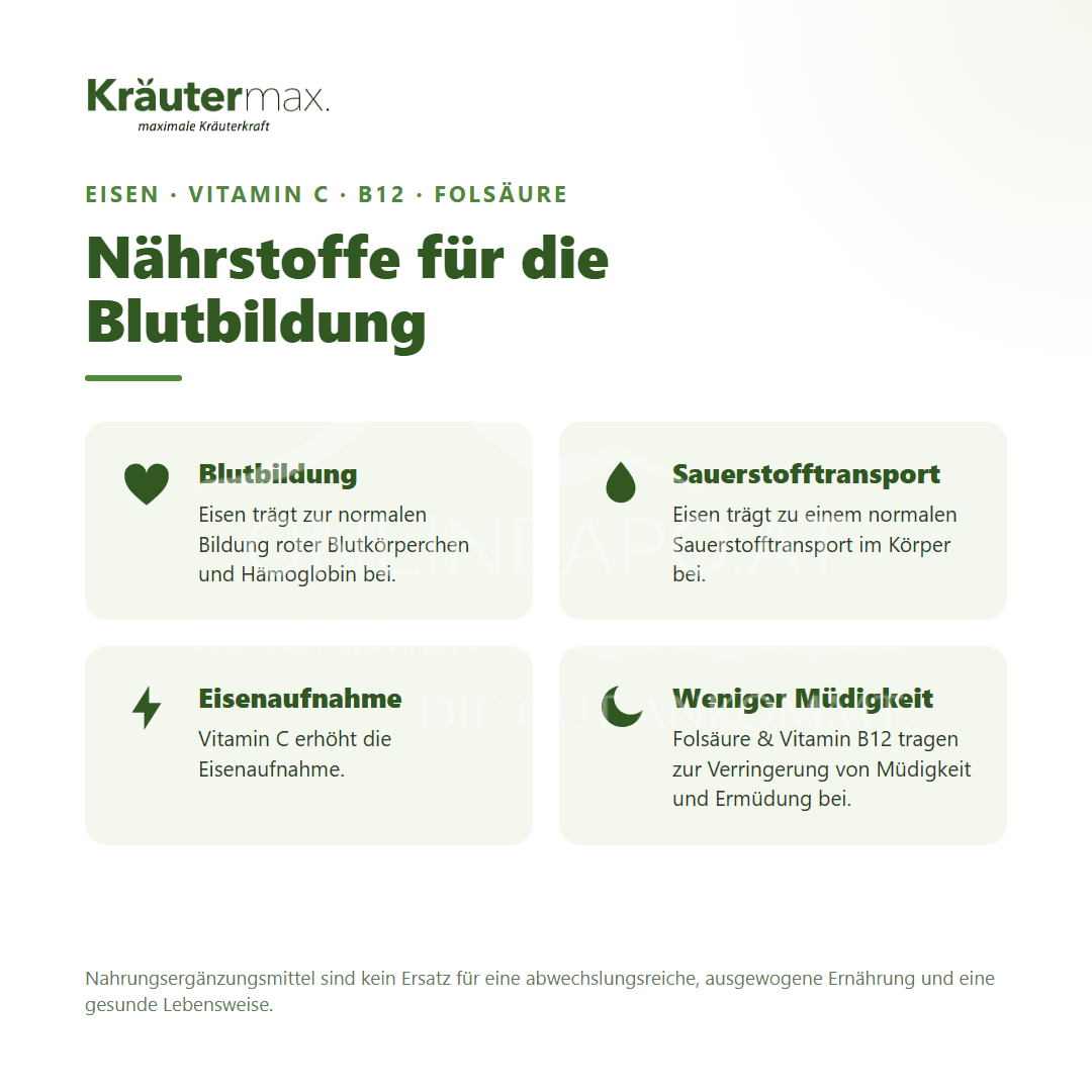 Kräutermax Haemopoiesis Iron with Vitamin C Capsules