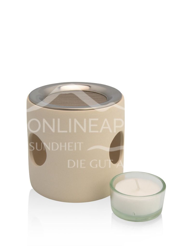 Farfalla Zylinder Räucherstövchen beige, mit Sieb