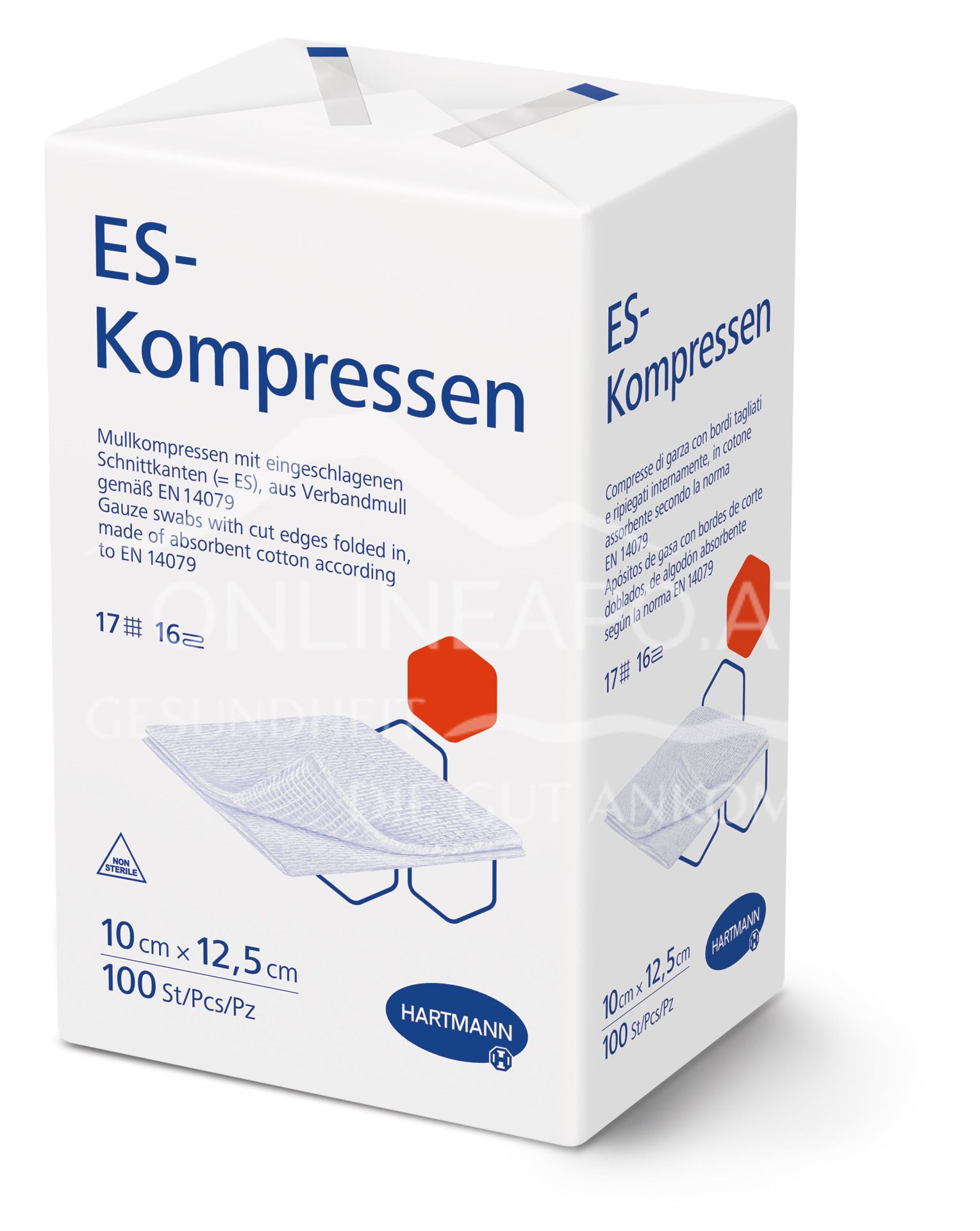 ES compresses 16-fold, non-sterile, 10 x 12.5 cm