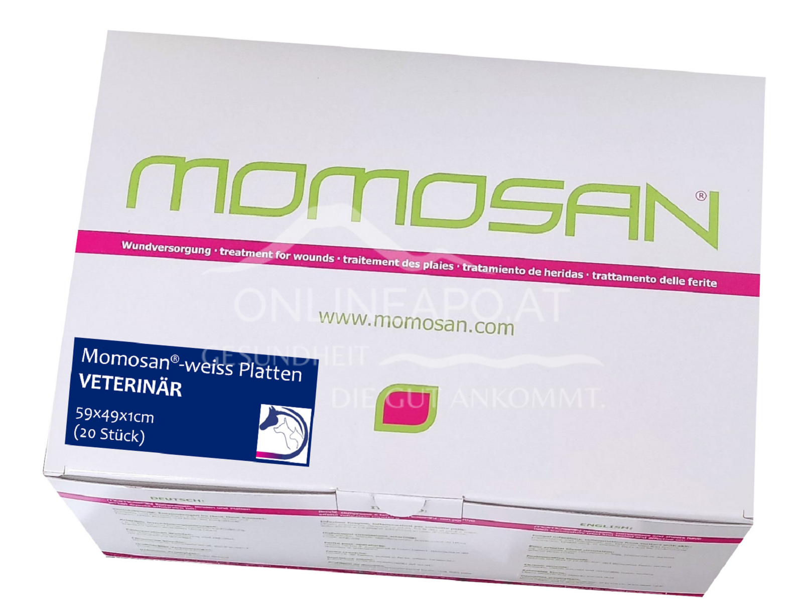 MOMOSAN® White Wound Dressing Plates VETERINARY, non-sterile, 59 x 49 x 1 cm