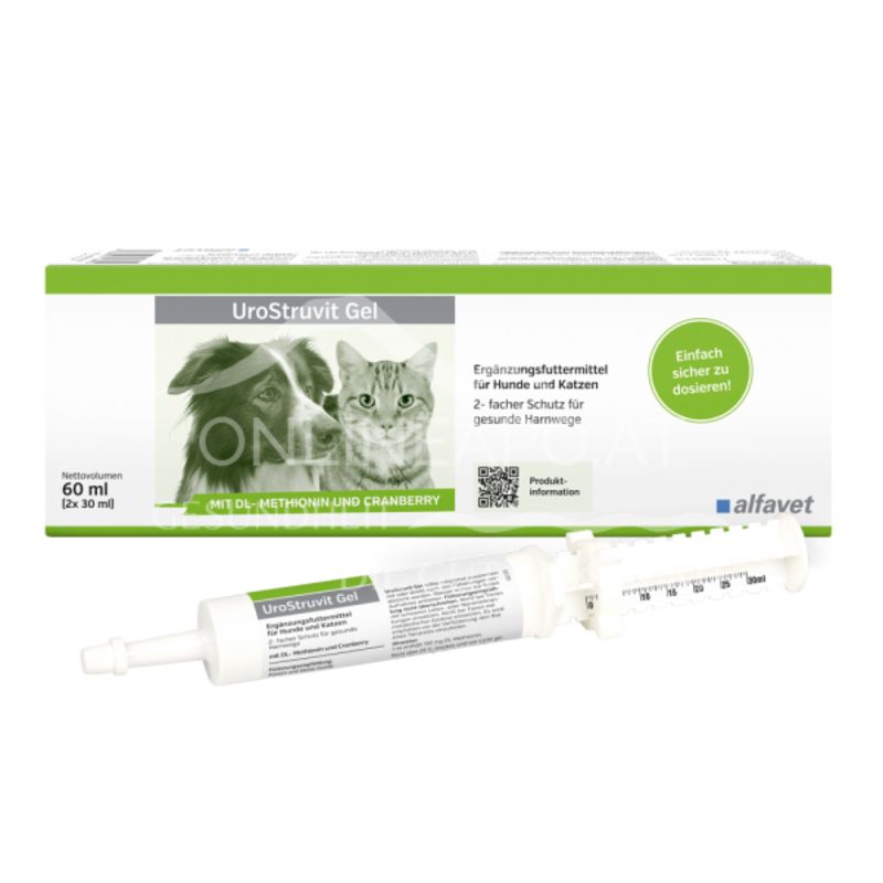 alfavet UroStruvit Gel Injektor für Hunde und Katzen, 30 ml